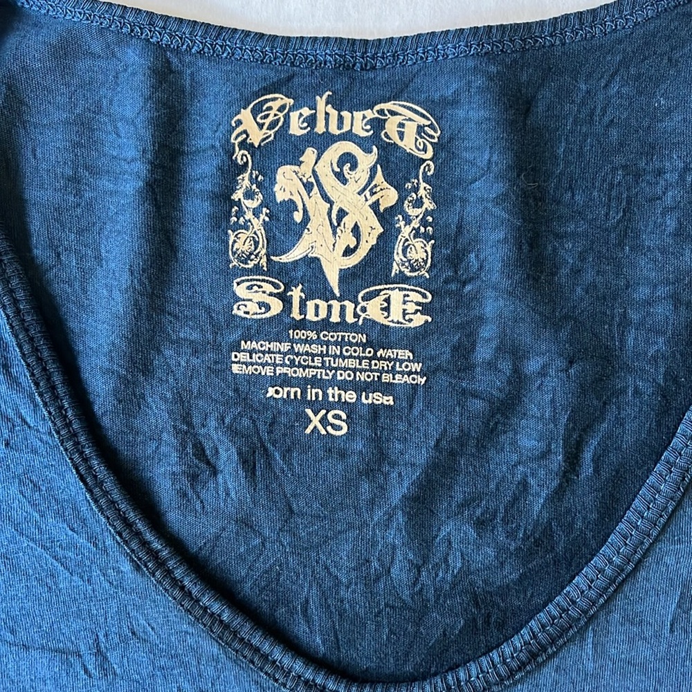 Velvet Stone Women's Blue Graphic Tee - Picture 2 of 5
